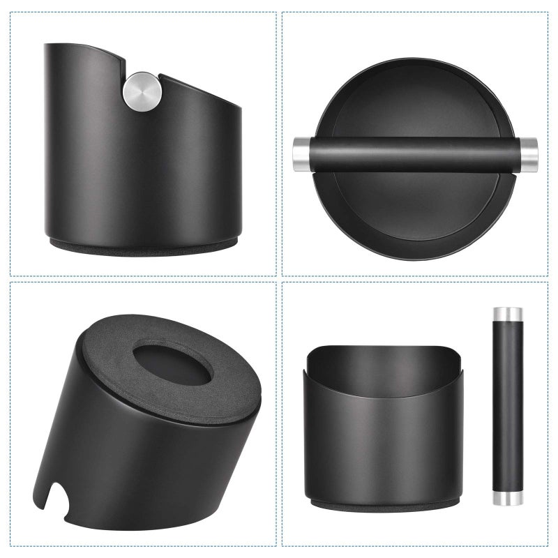 SANTOW Coffee Knock Box, SANTOW Black Espresso Knock Box with Removable Knock Bar and Non-Slip Base - Dishwasher Safe, Stainless Steel Construction, Small Size - Image 3